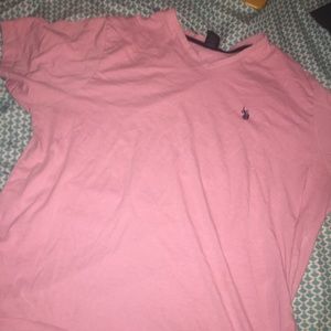 Pink polo v-neck